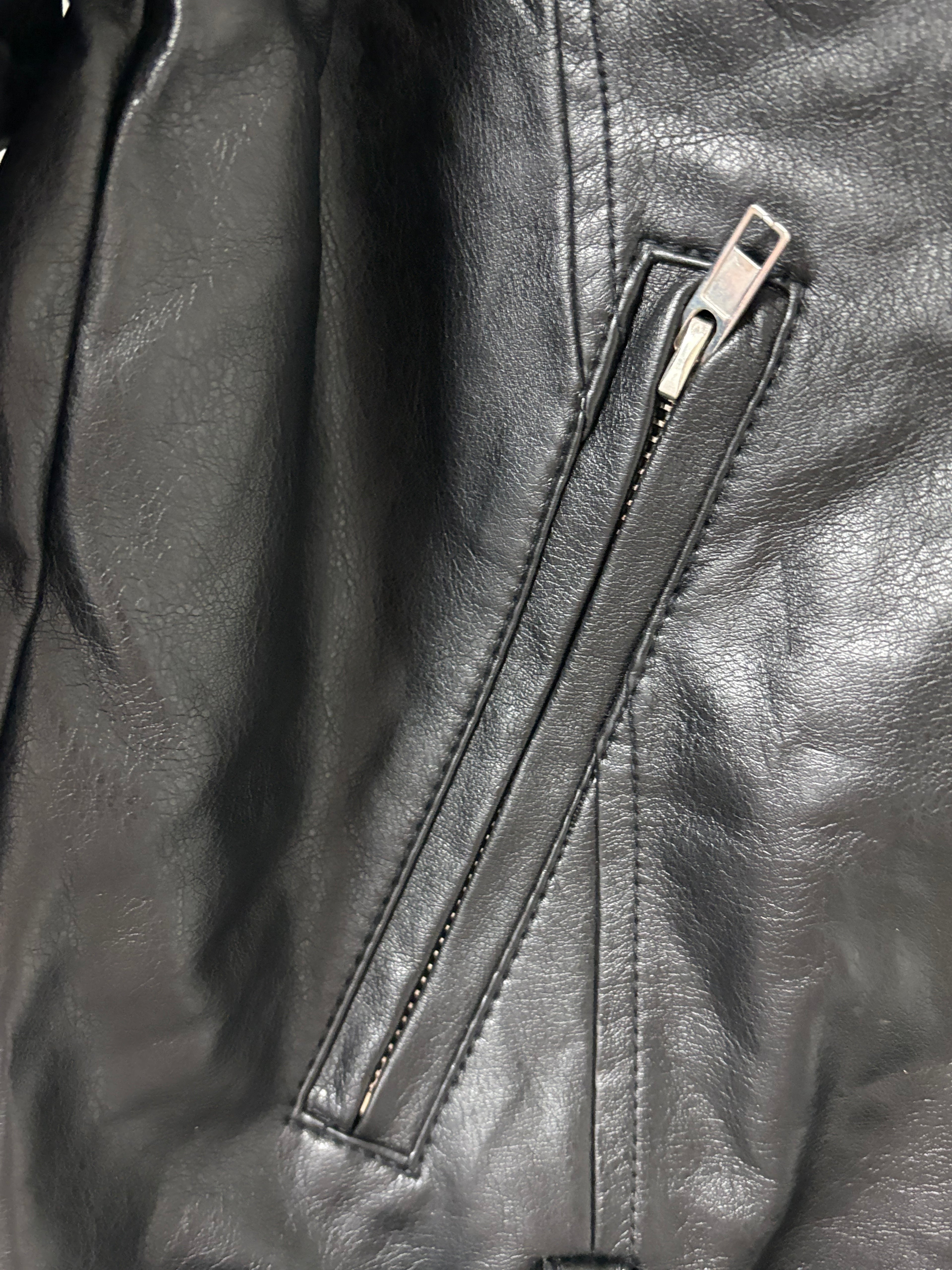 Zenana black faux leather moto jacket.
