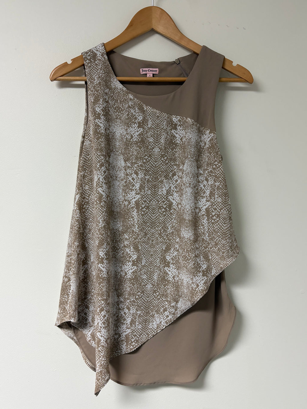 Juicy Couture Tan Snake Print Top | Size Small