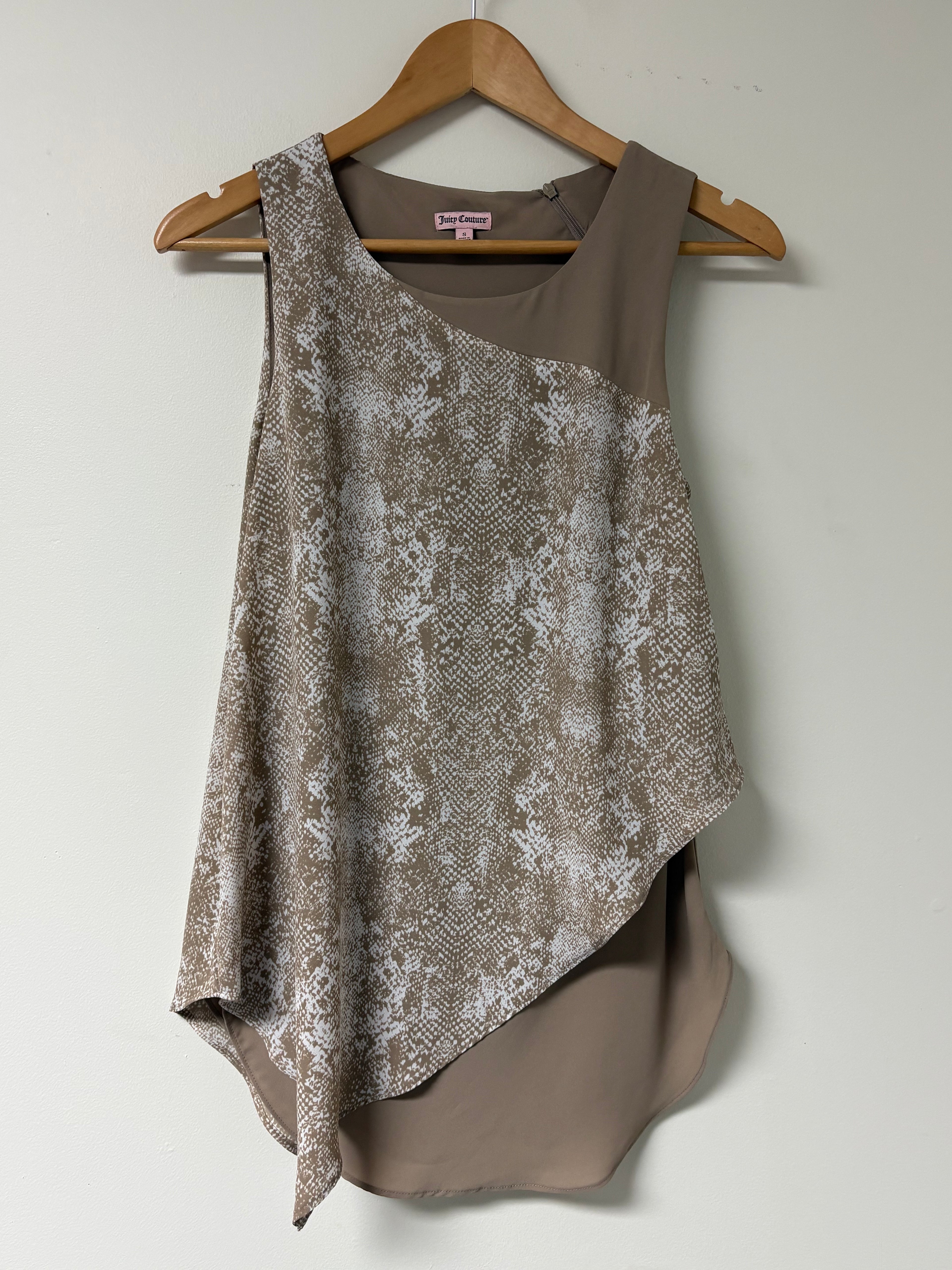 Juicy Couture Tan Snake Print Top | Size Small