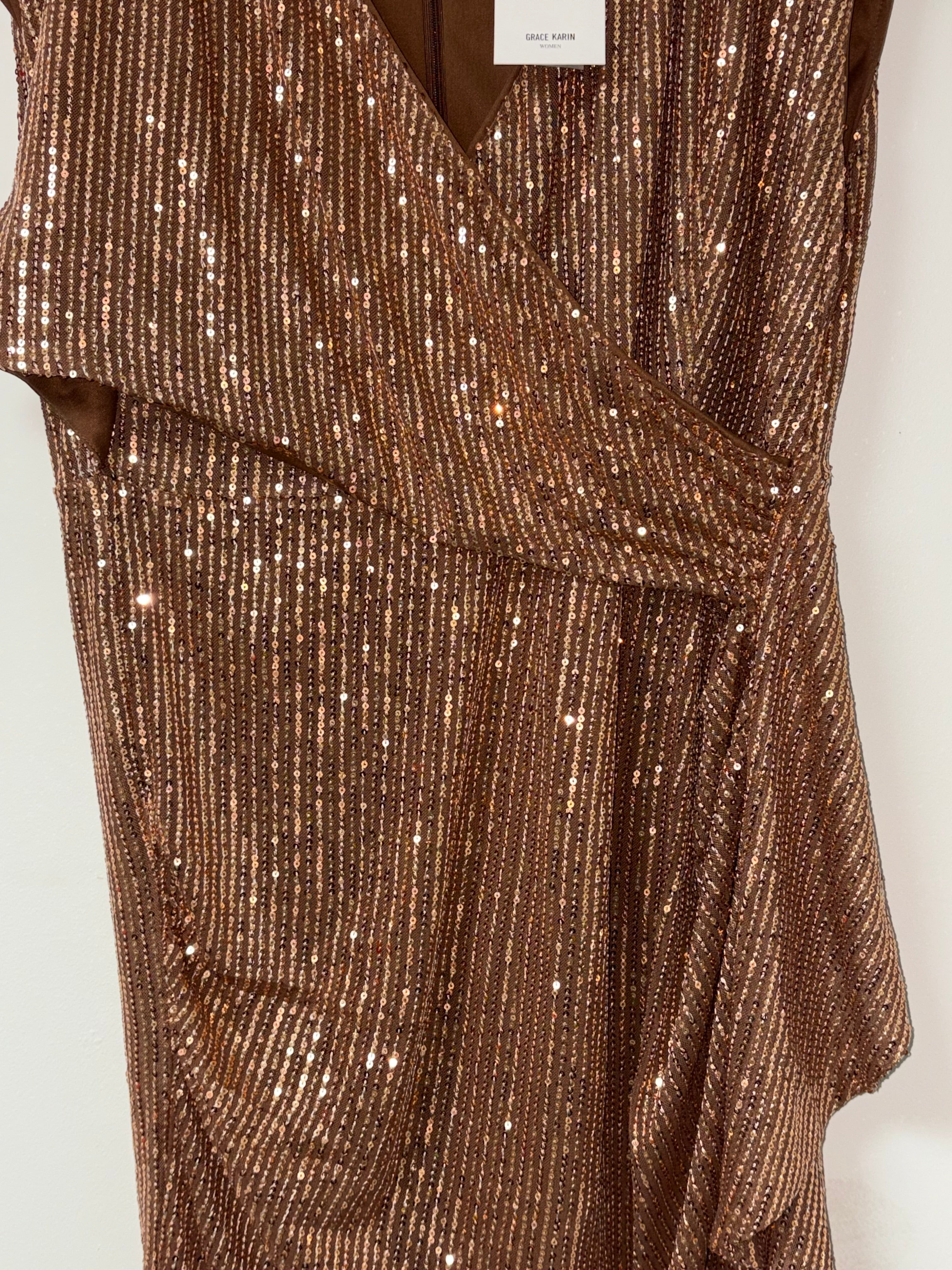 Grace Karin Brown Sequins Dress