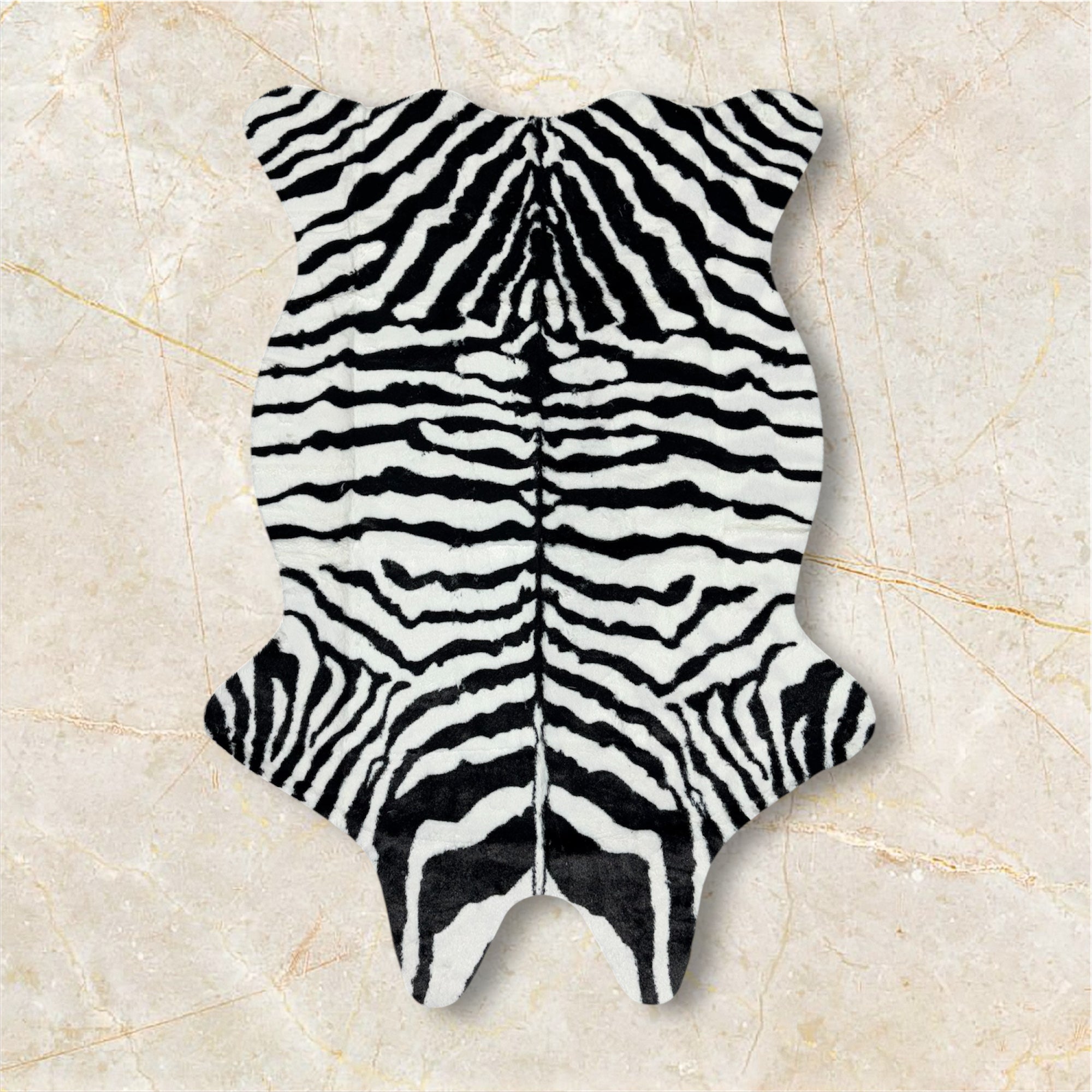 Zebra Faux Fur Rug