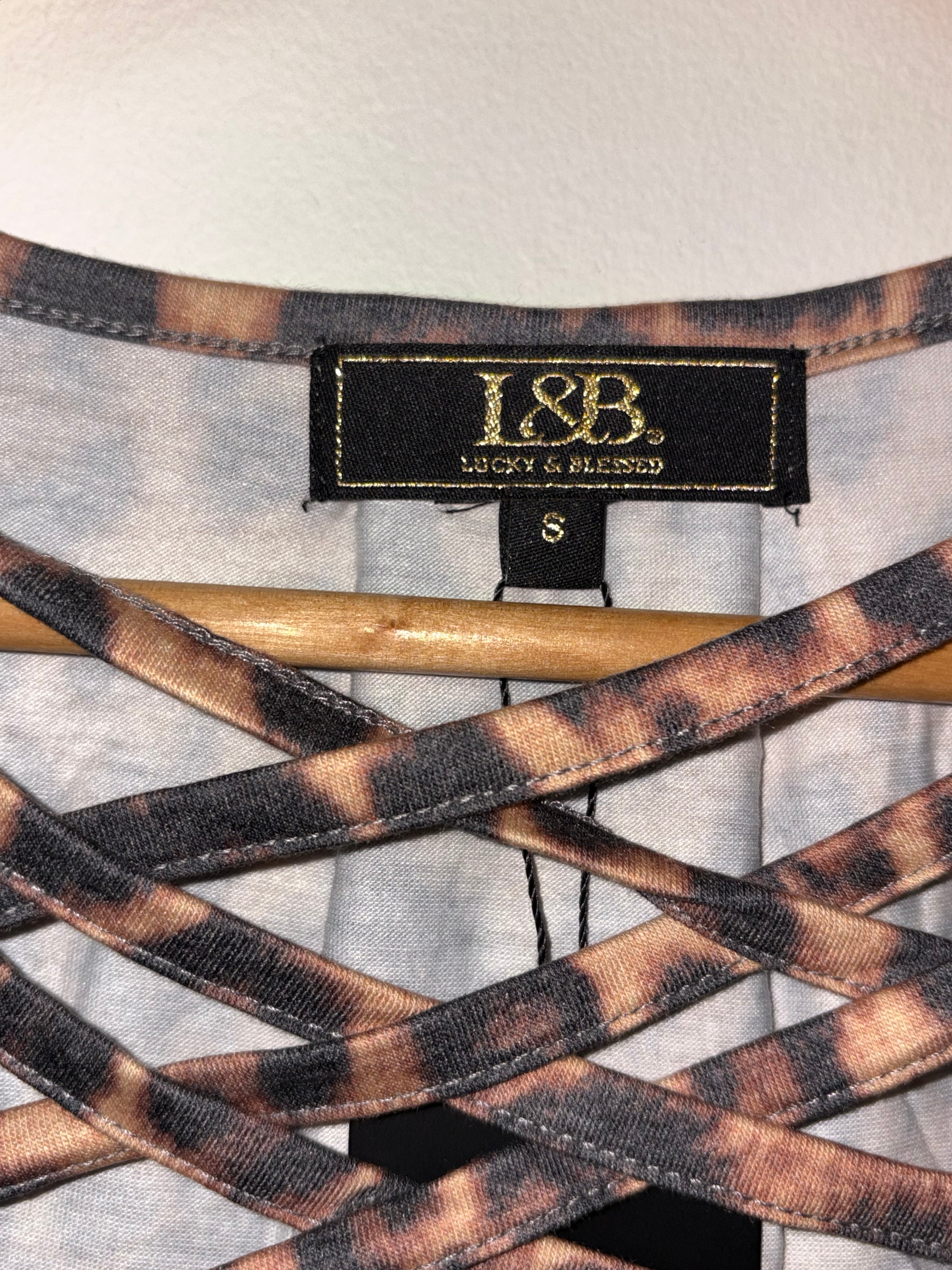 Lucky & Blessed Leopard Print Crisscross Dress