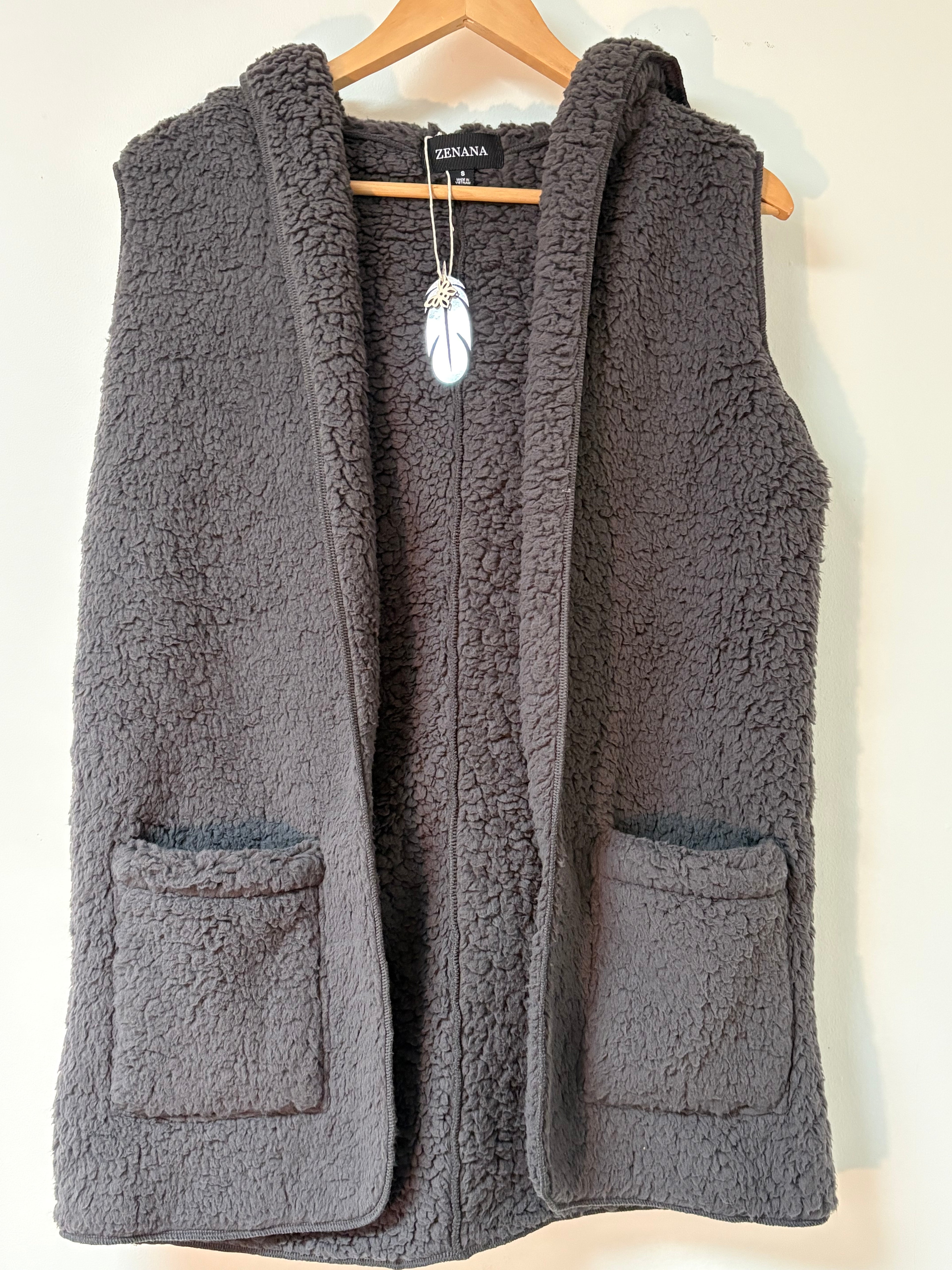 Charcoal Fleece Cozy Vest