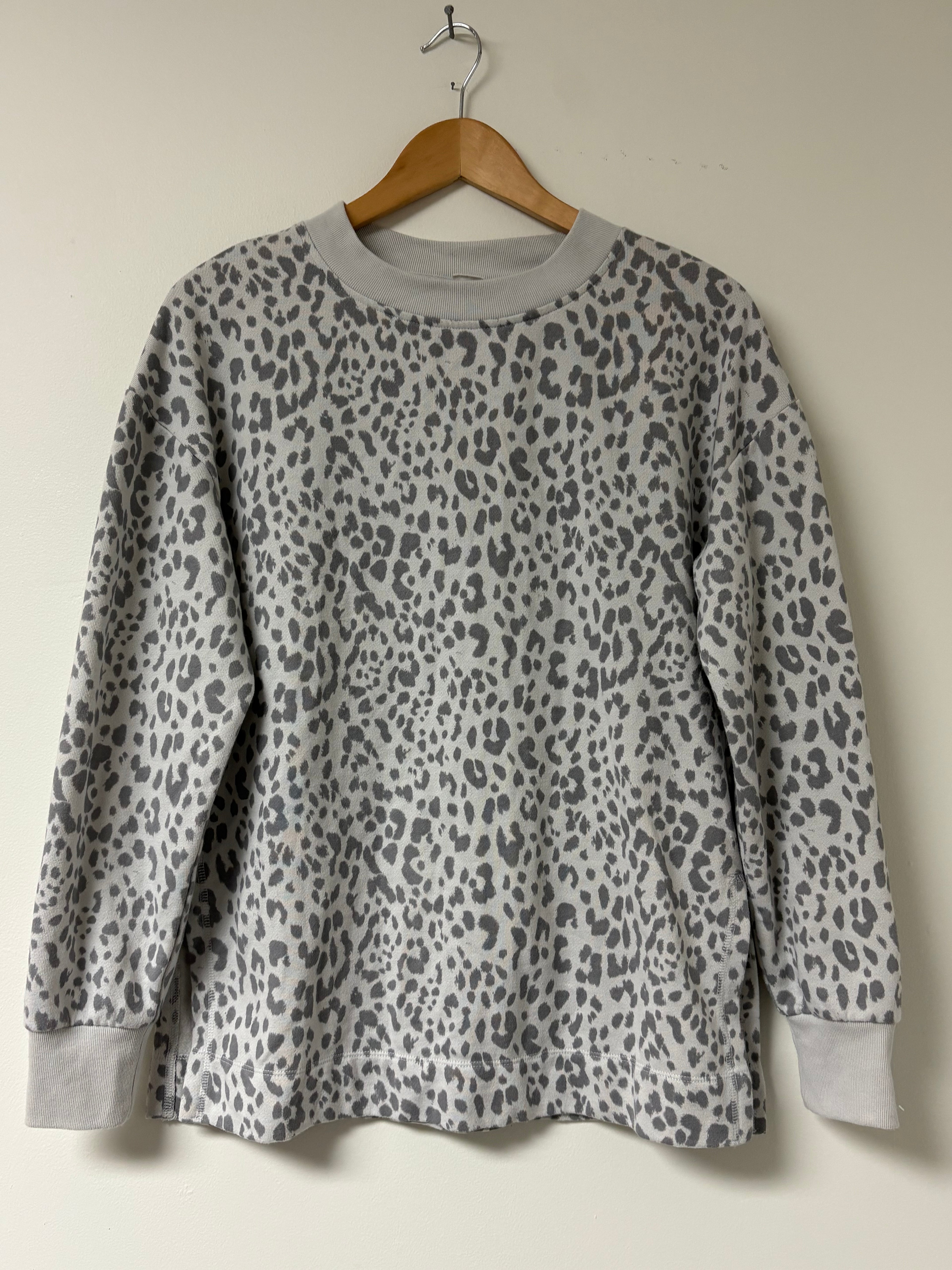 Gap Gray Tone Leopard Print Sweatshirt