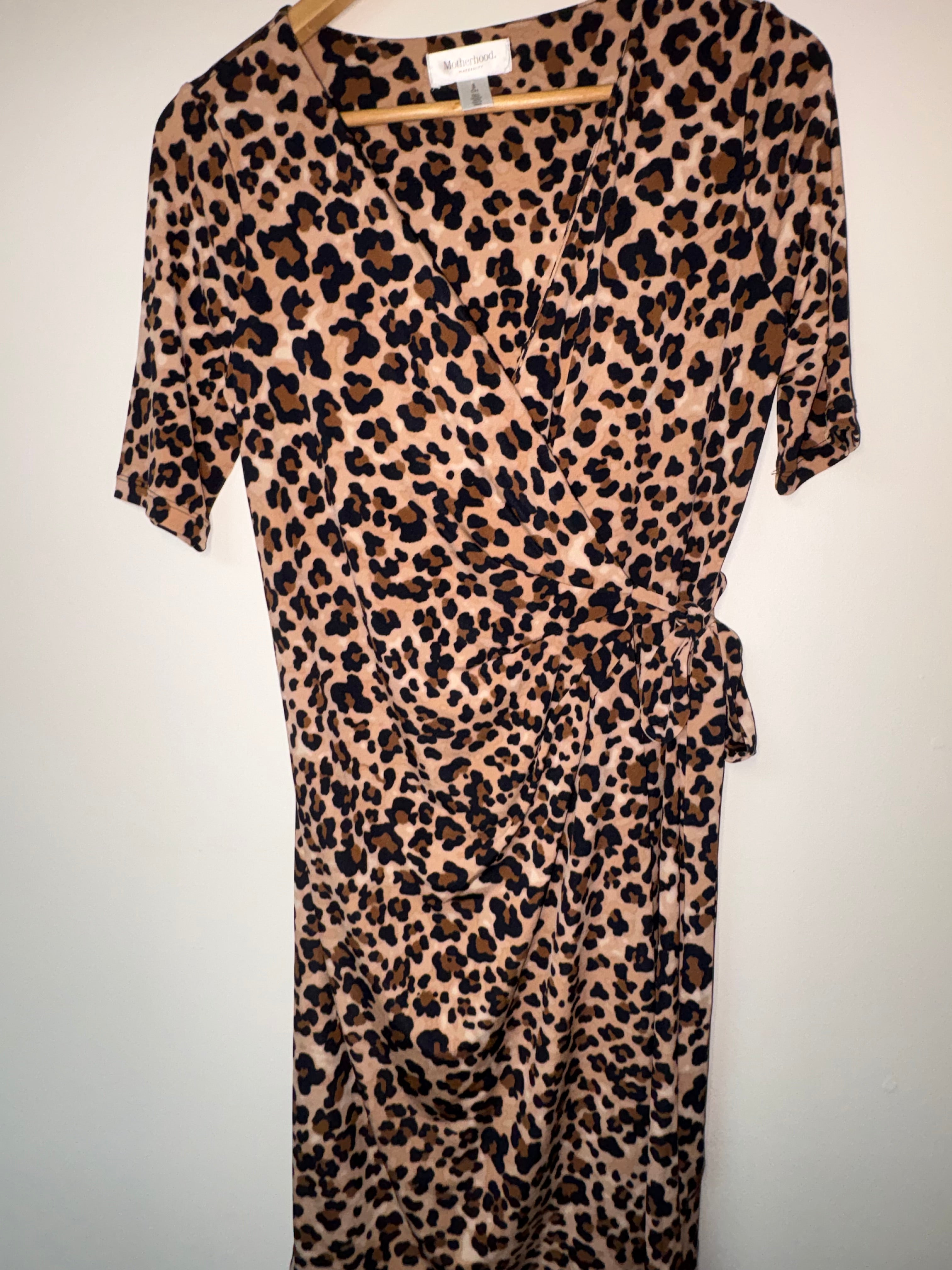 Motherhood Leopard Print Dress | Quarter Sleeves | Size Small | Maternity
