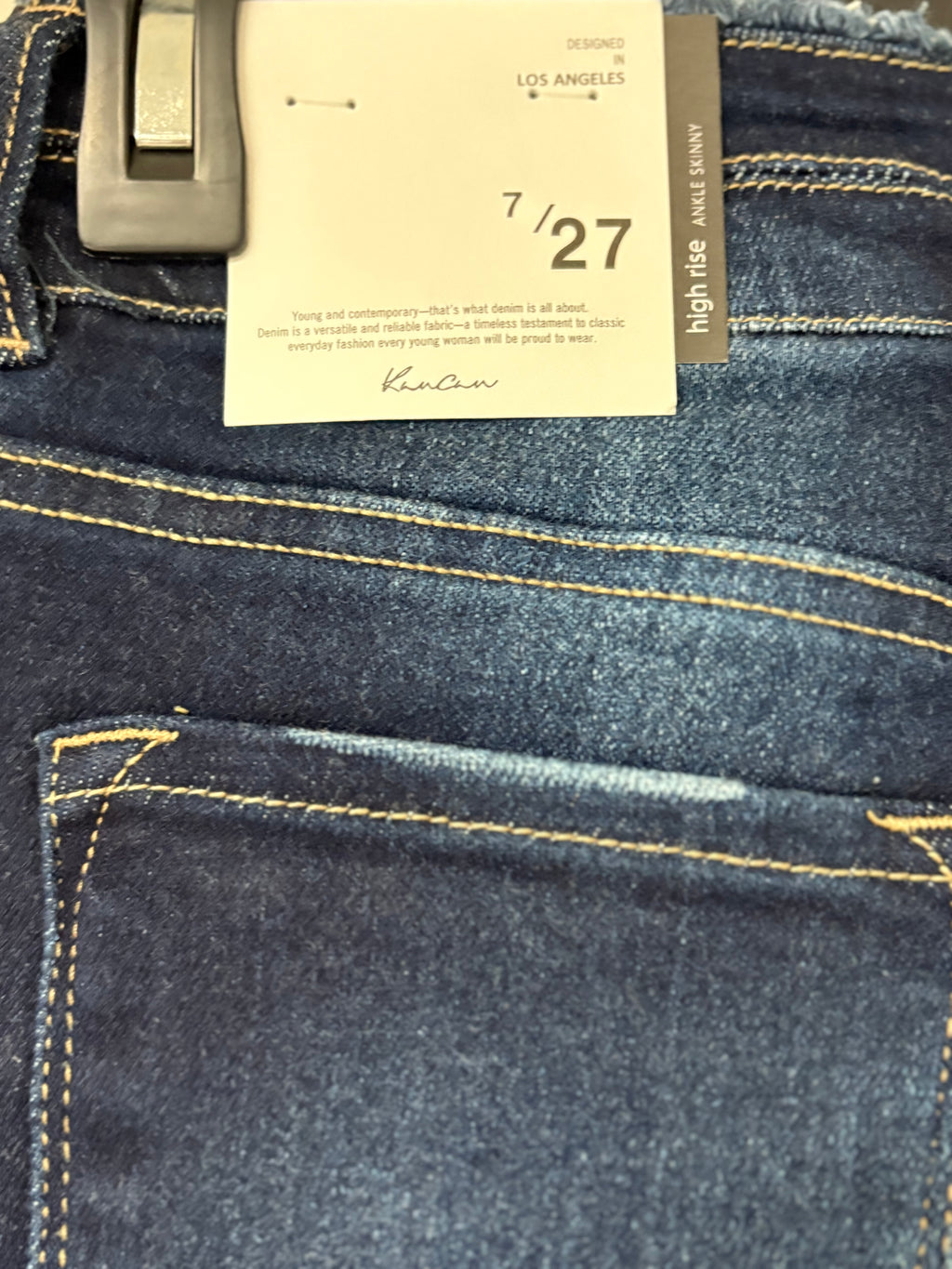 Kancan Danica High Rise Dark Wash Ankle Skinny Jeans for Women