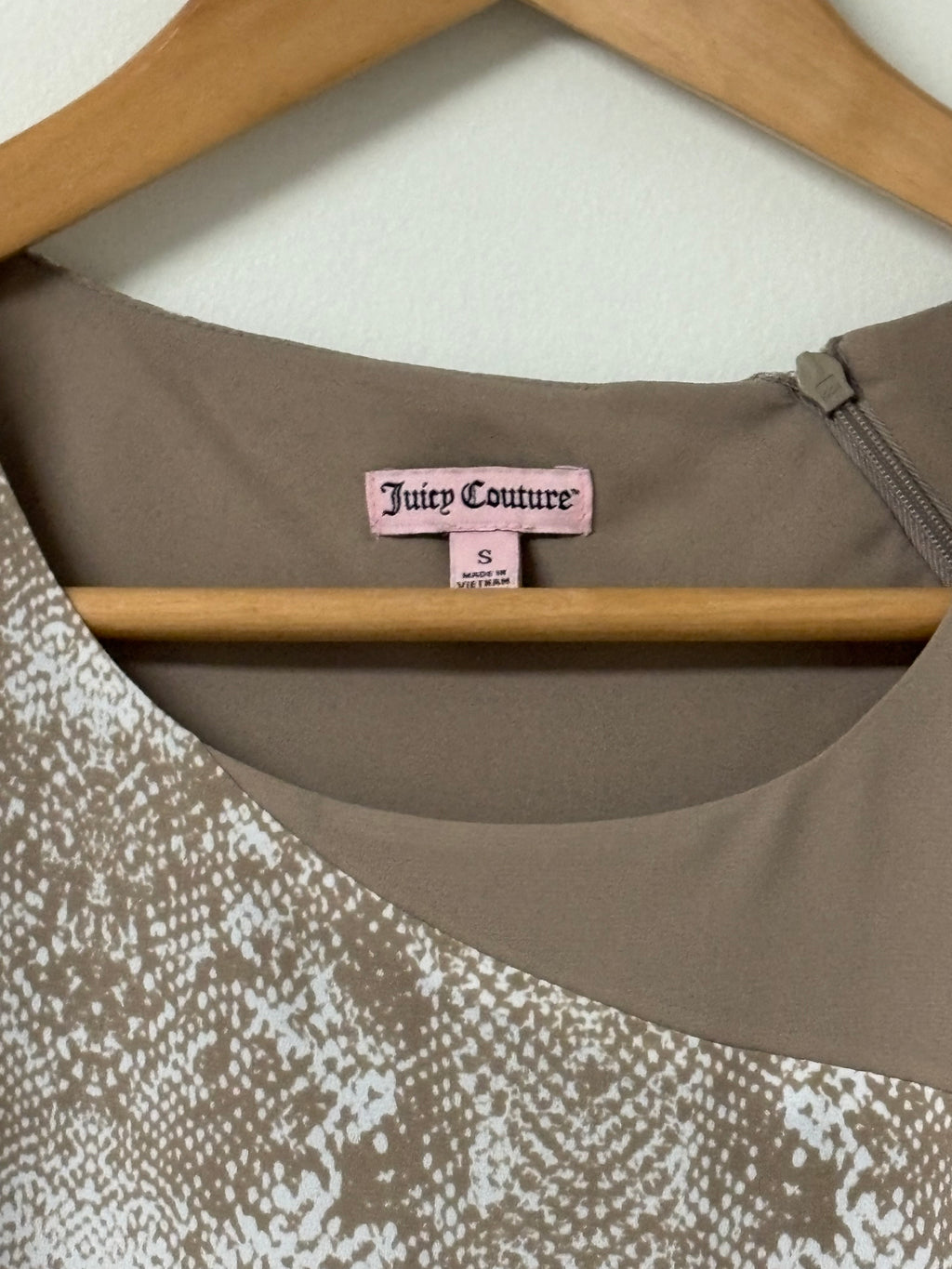 Juicy Couture Tan Snake Print Top | Size Small