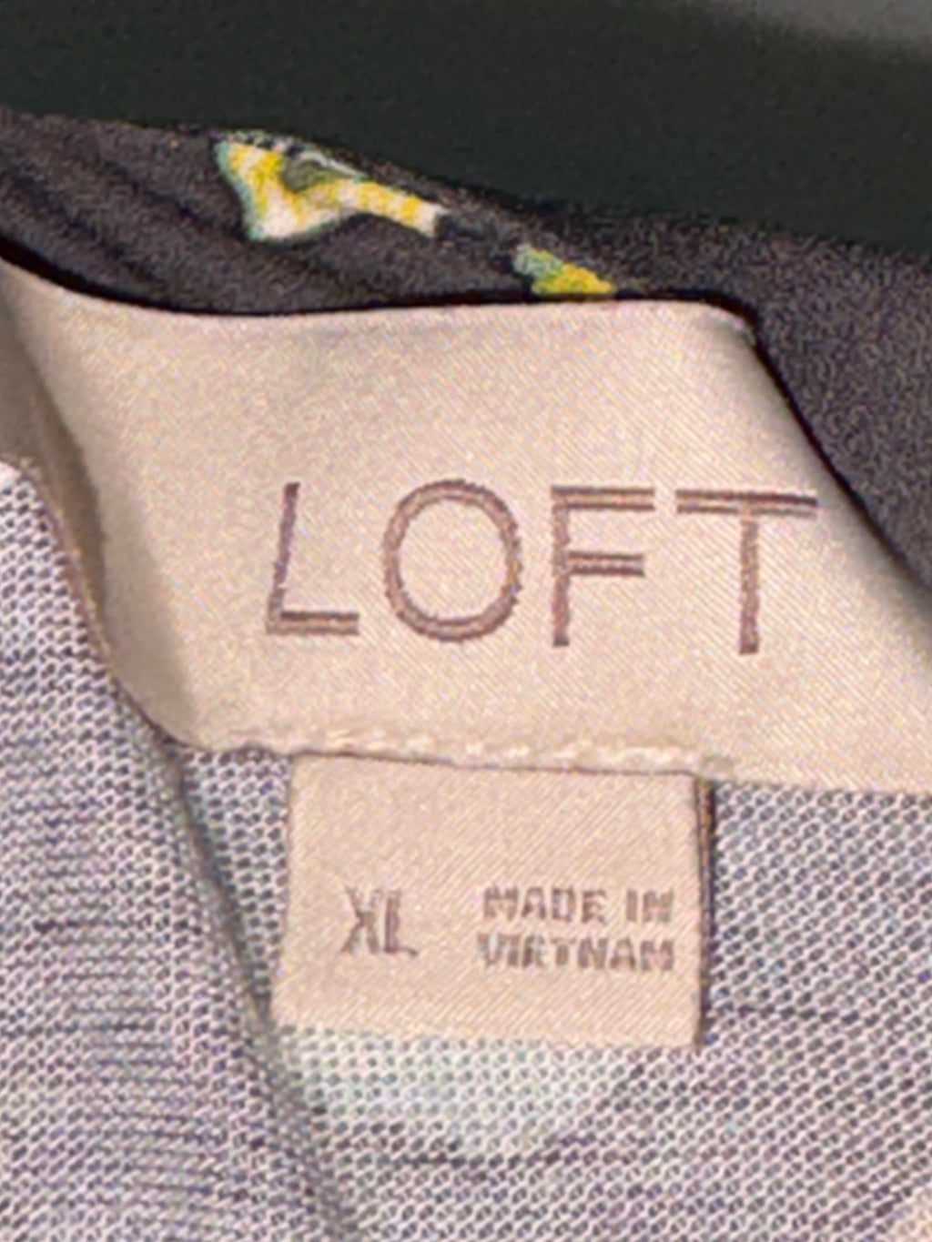 Loft Sleeveless Yellow & Navy Top