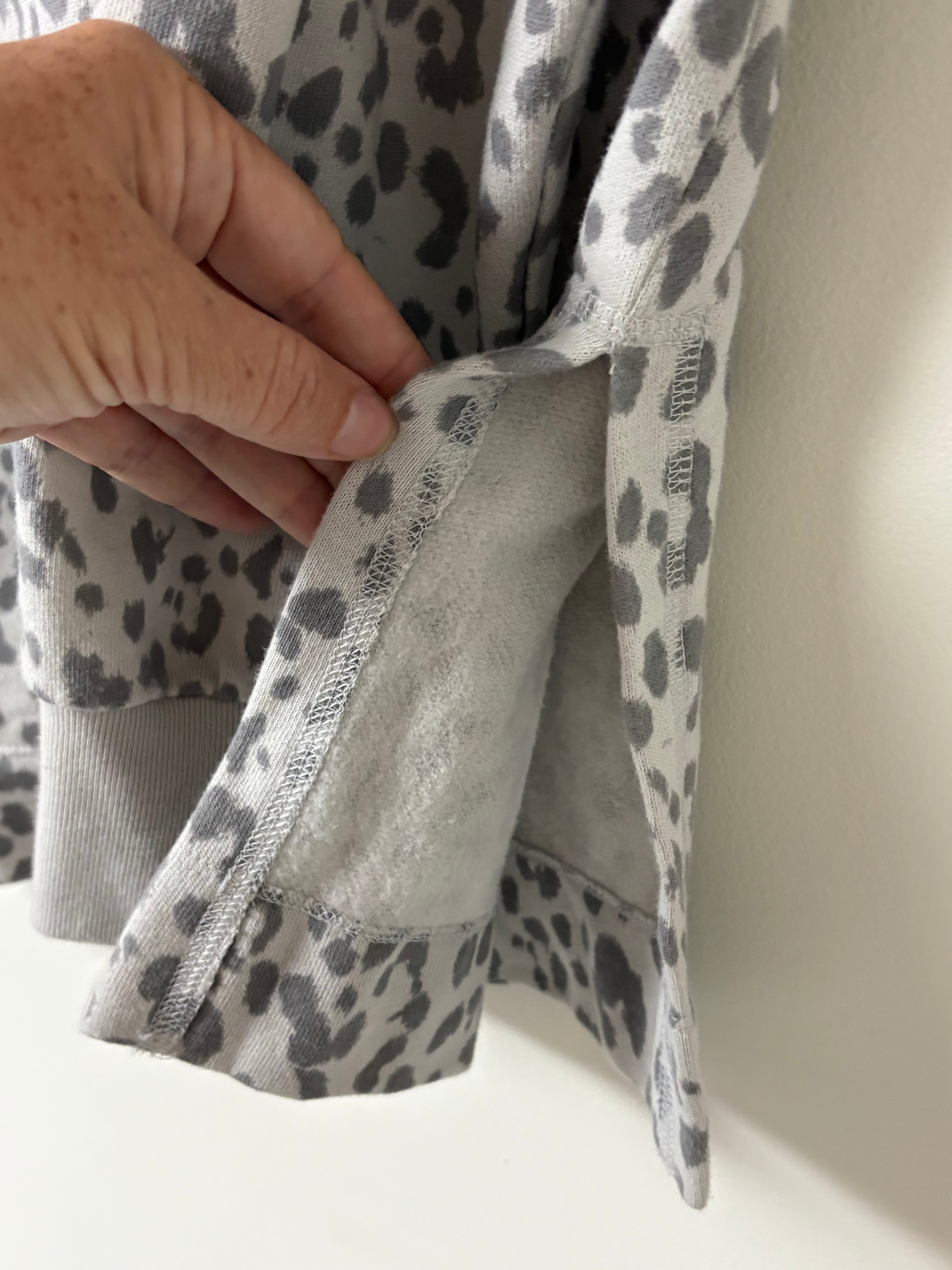 Gap Gray Tone Leopard Print Sweatshirt