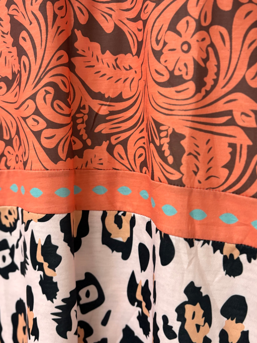 Coral Leopard Print Corral Tee