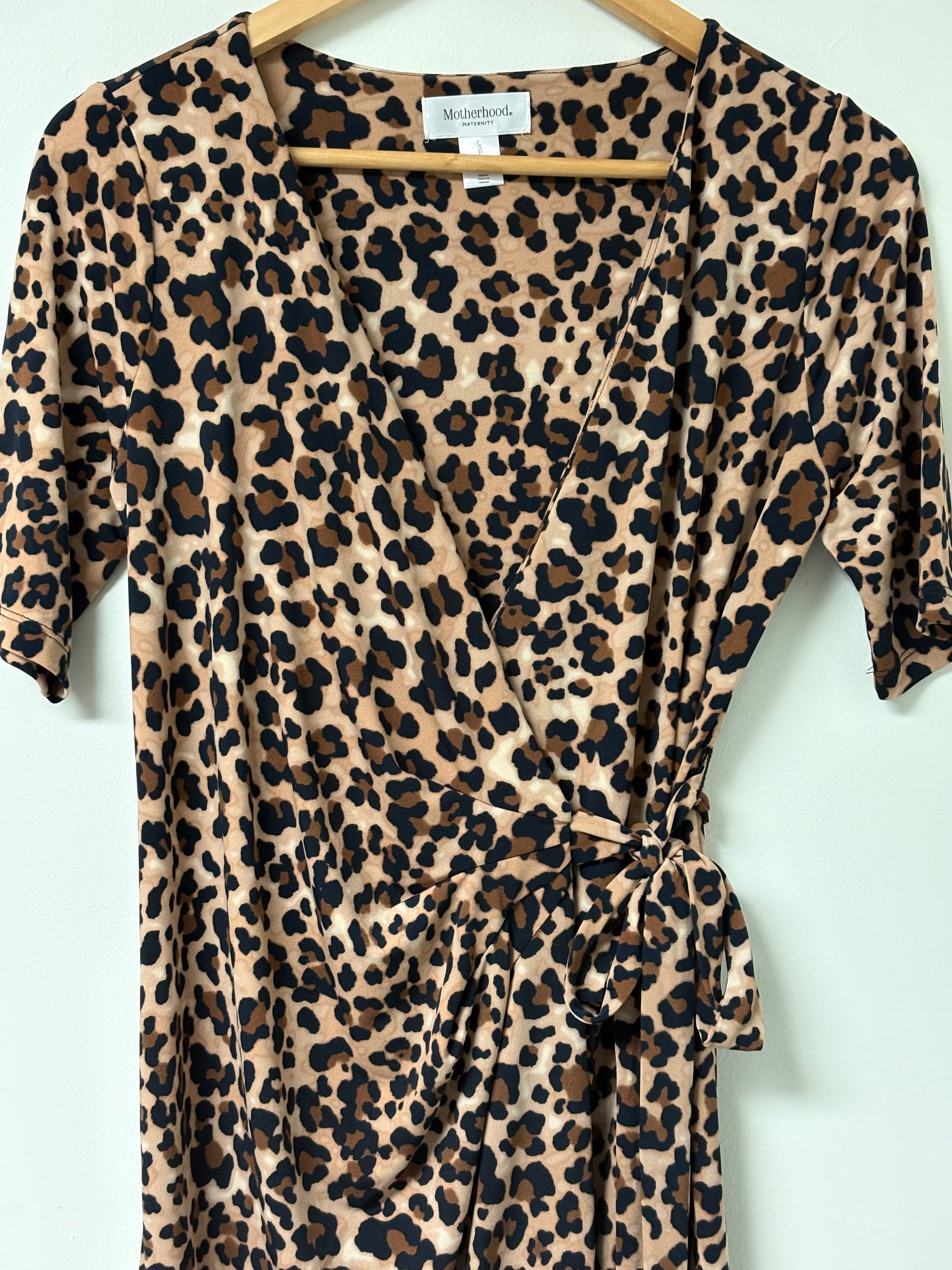 Motherhood Leopard Print Dress | Quarter Sleeves | Size Small | Maternity