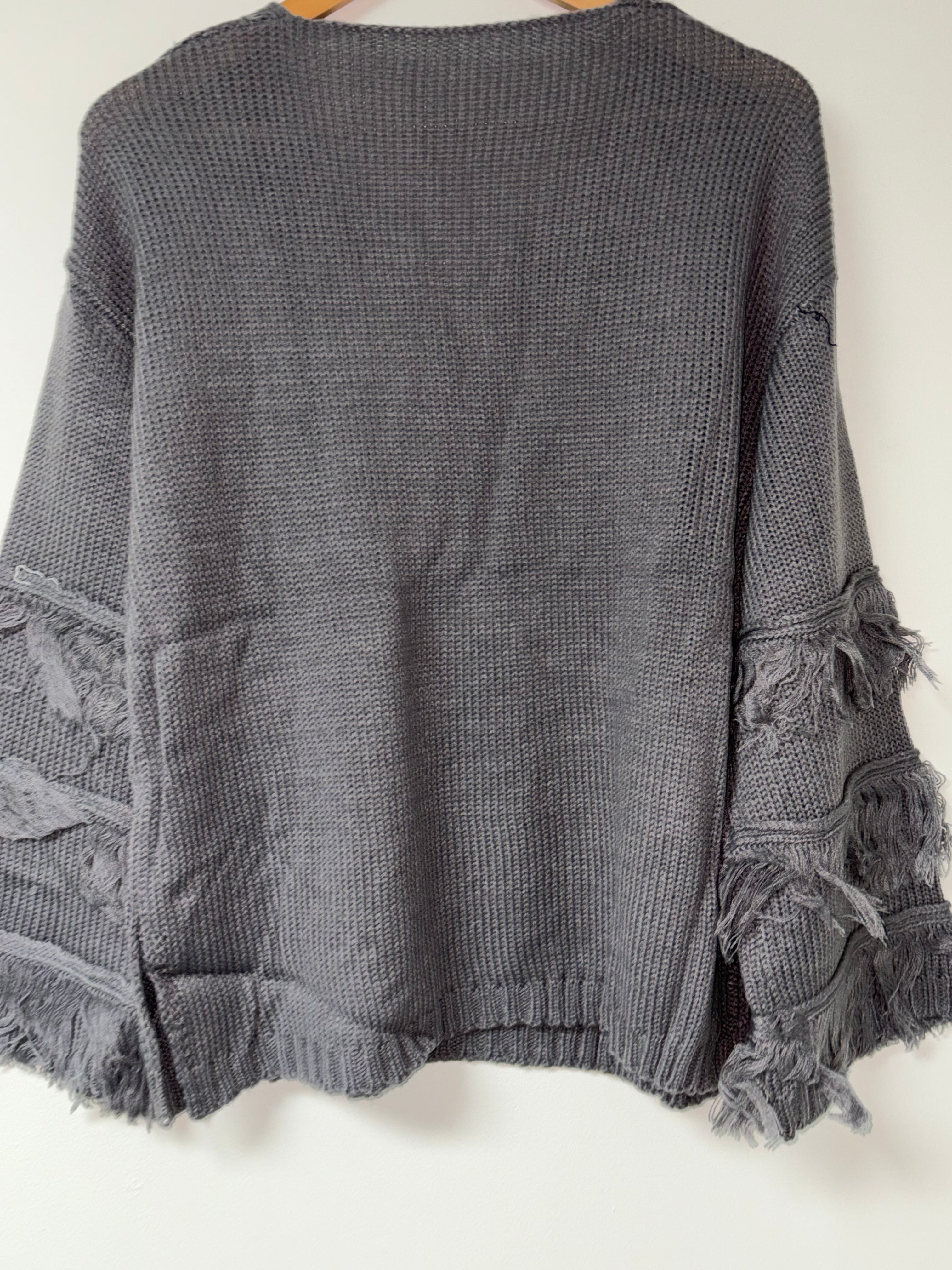 Gray Boho Sweater