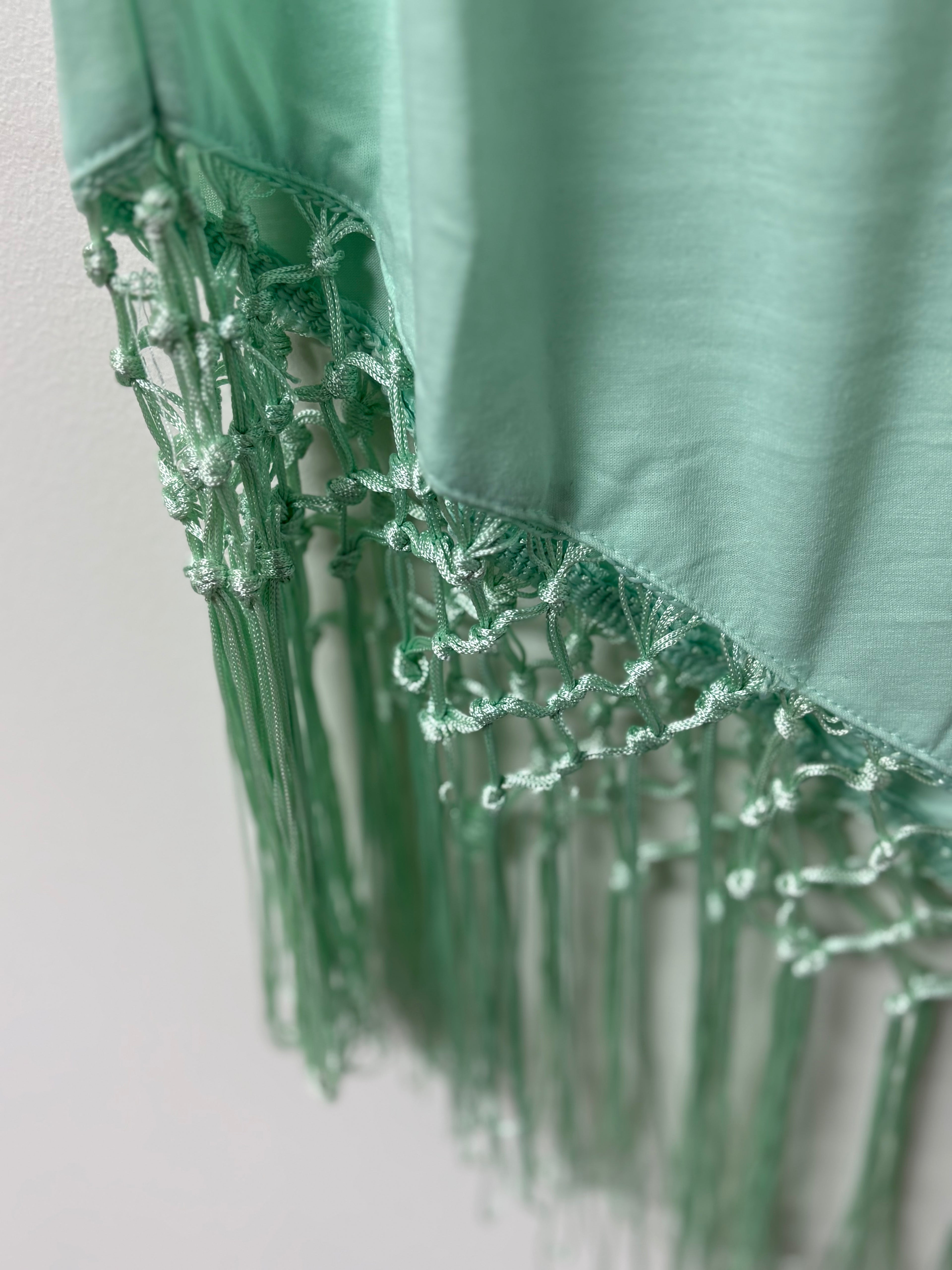 Maroon or Mint Sleeveless Fringe Top 😍