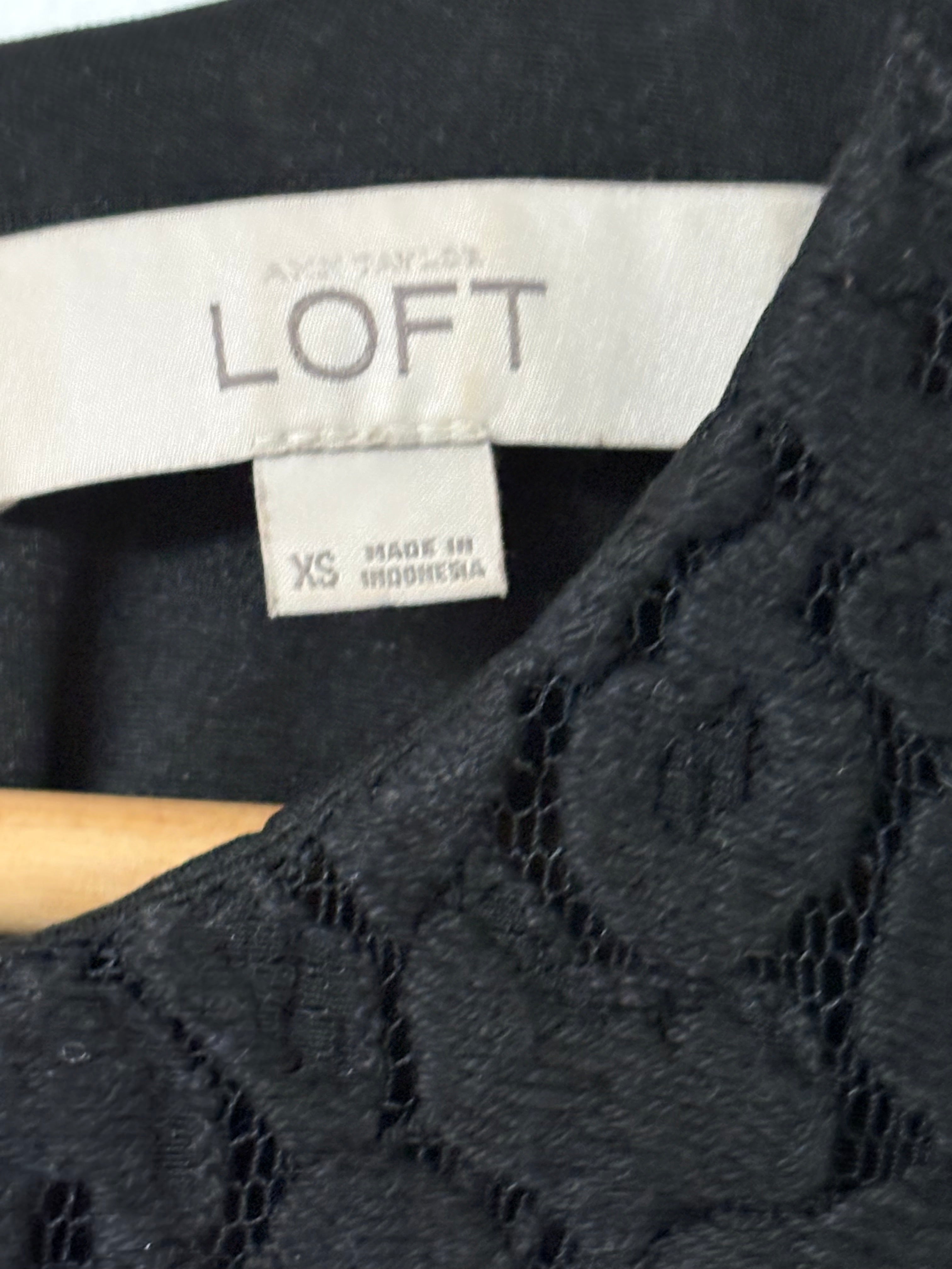 Loft Black Floral Lace Blouse