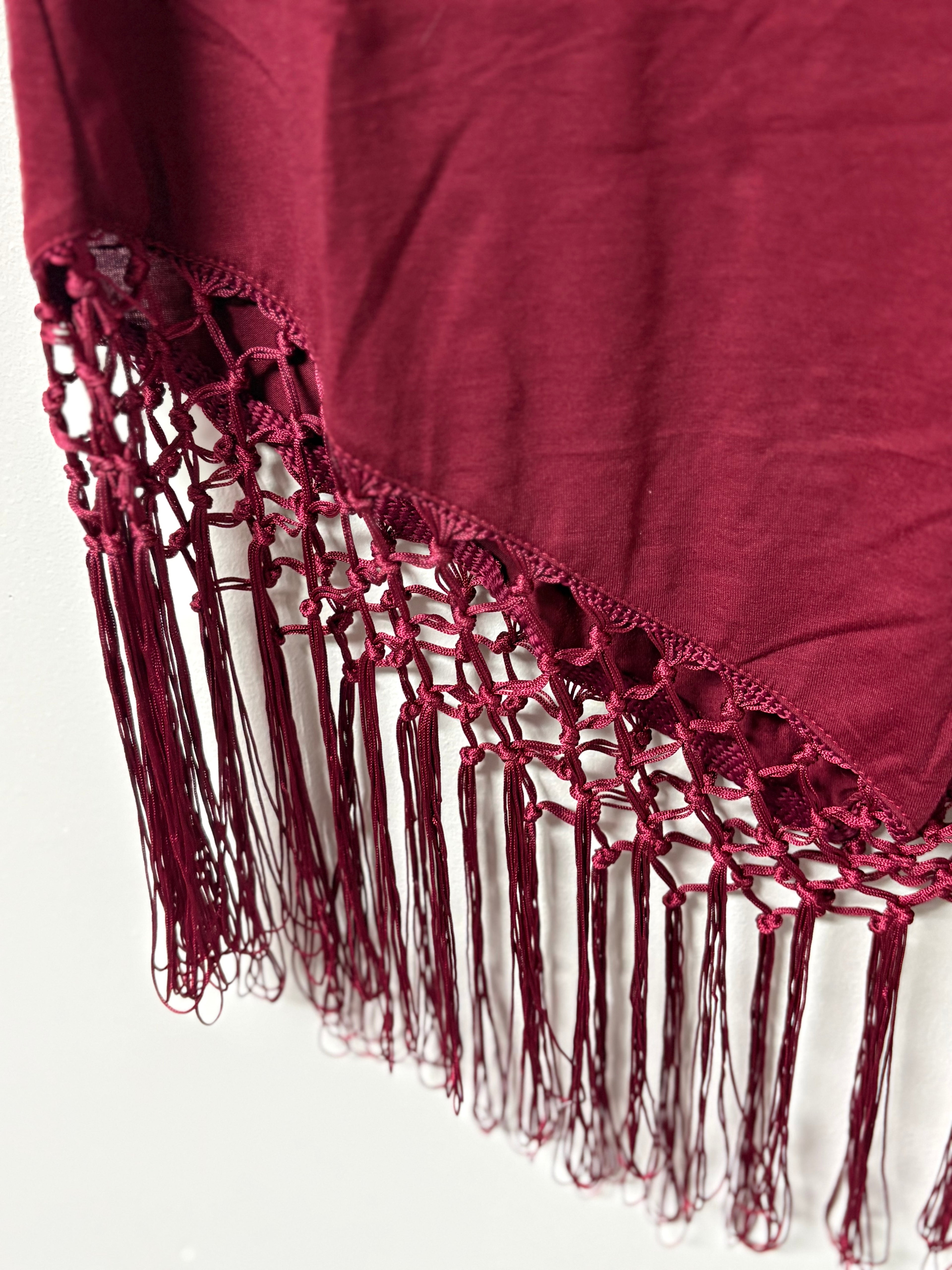 Maroon or Mint Sleeveless Fringe Top 😍