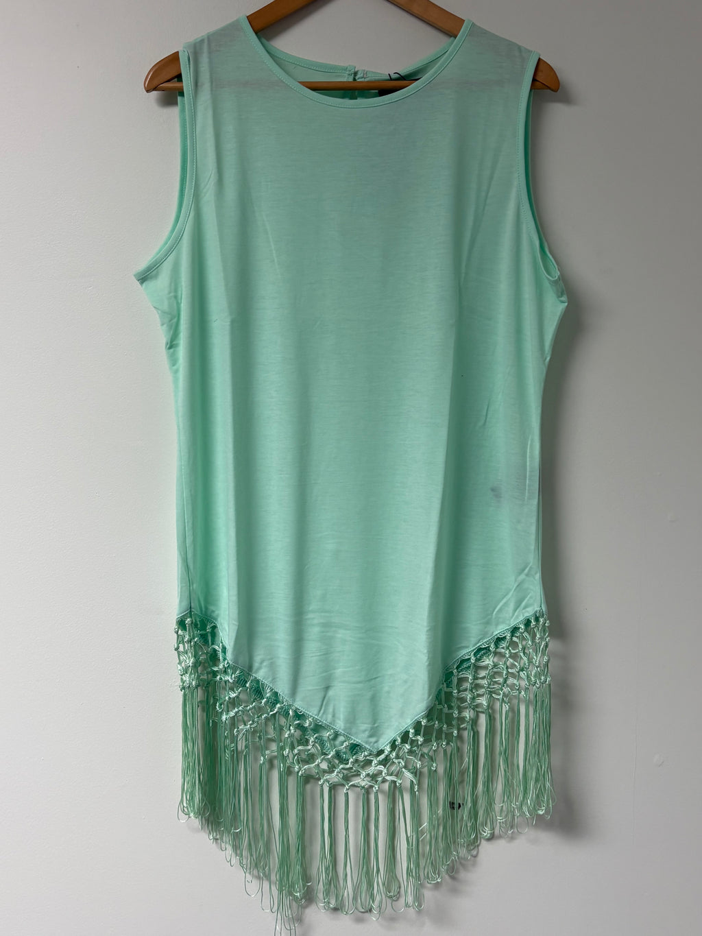 Maroon or Mint Sleeveless Fringe Top 😍