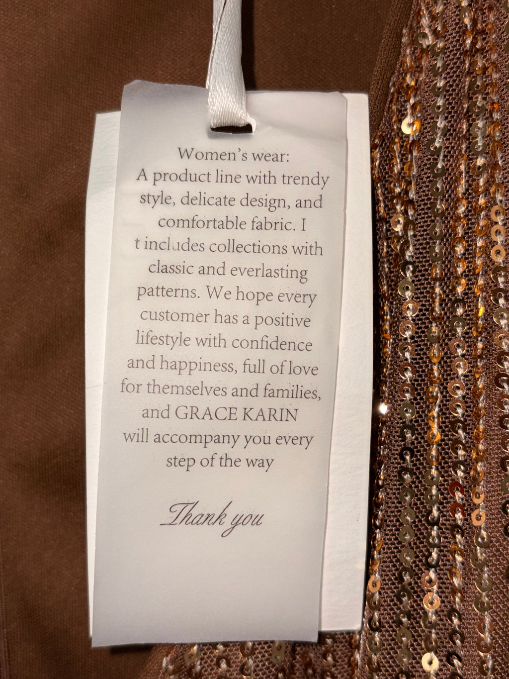 Grace Karin Brown Sequins Dress