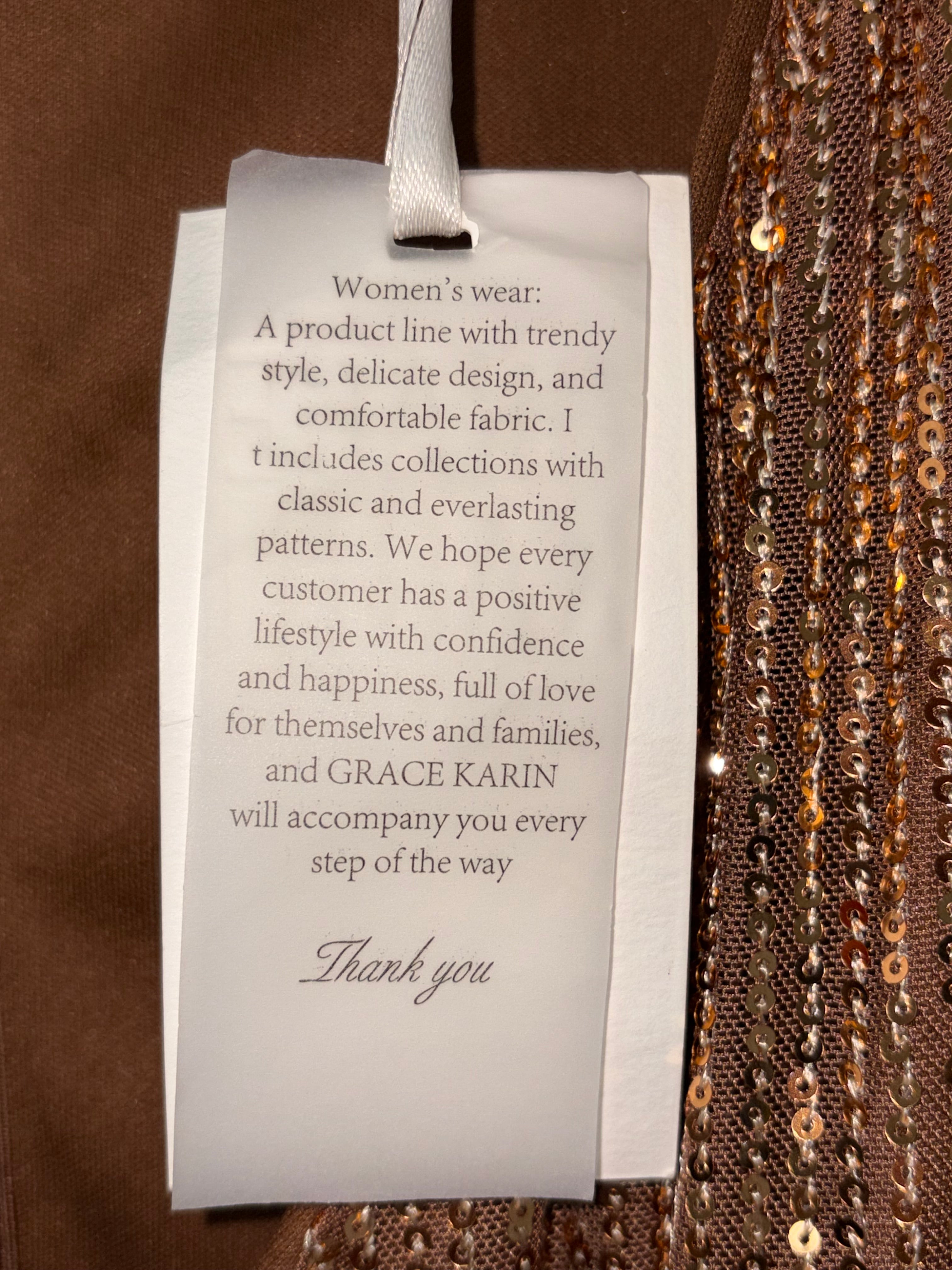 Grace Karin Brown Sequins Dress