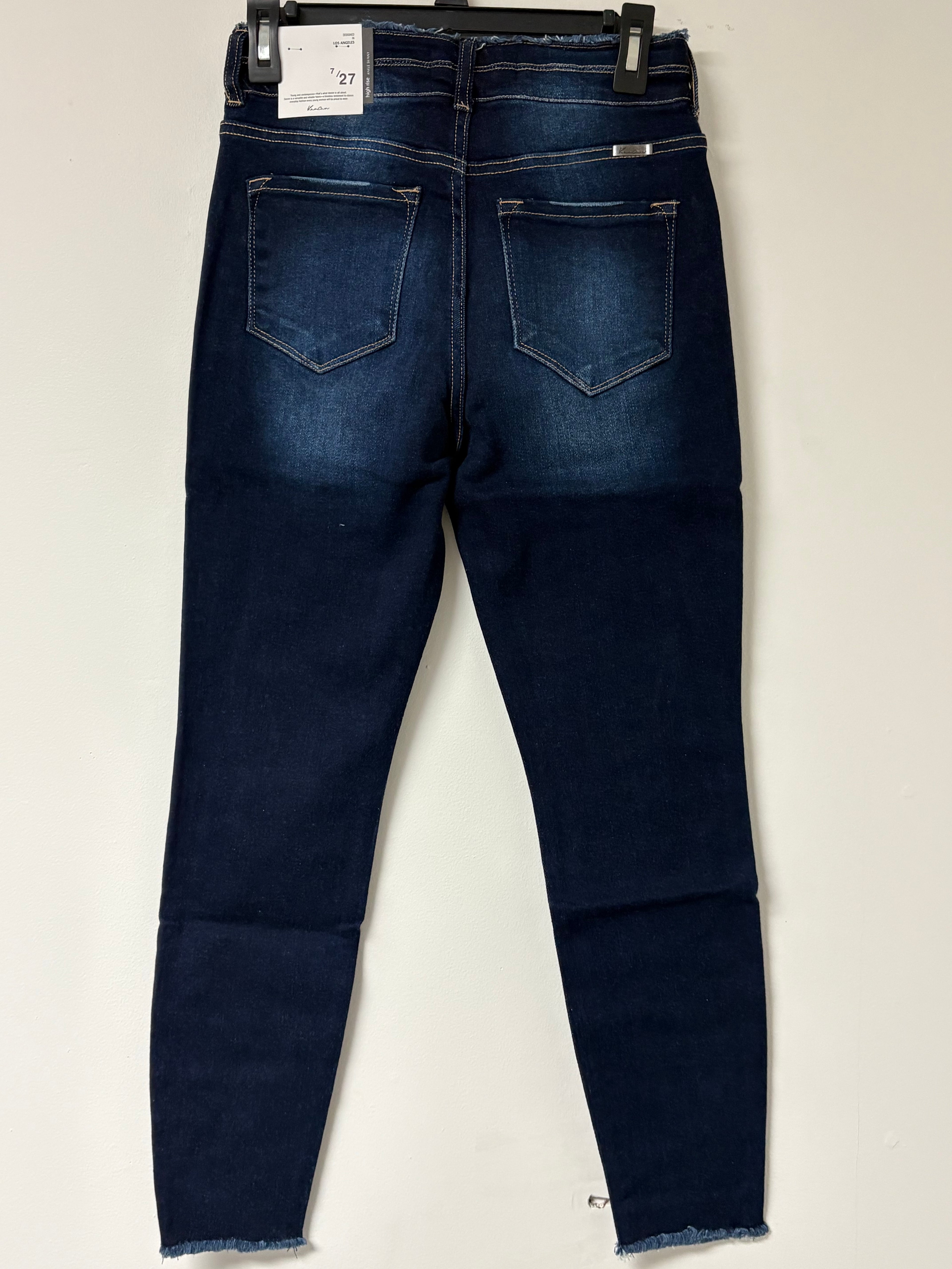 Kancan Danica High Rise Dark Wash Ankle Skinny Jeans for Women