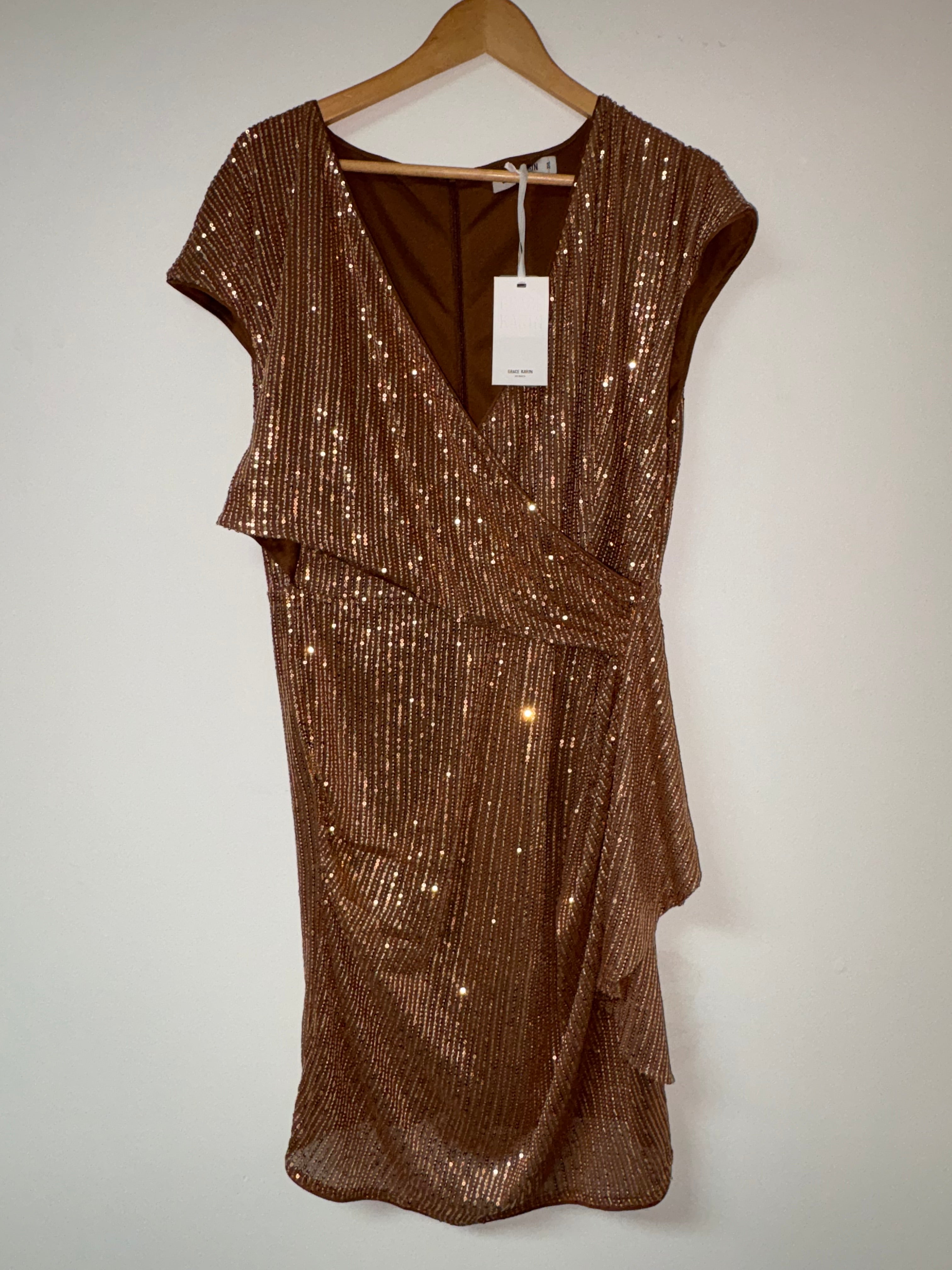 Grace Karin Brown Sequins Dress