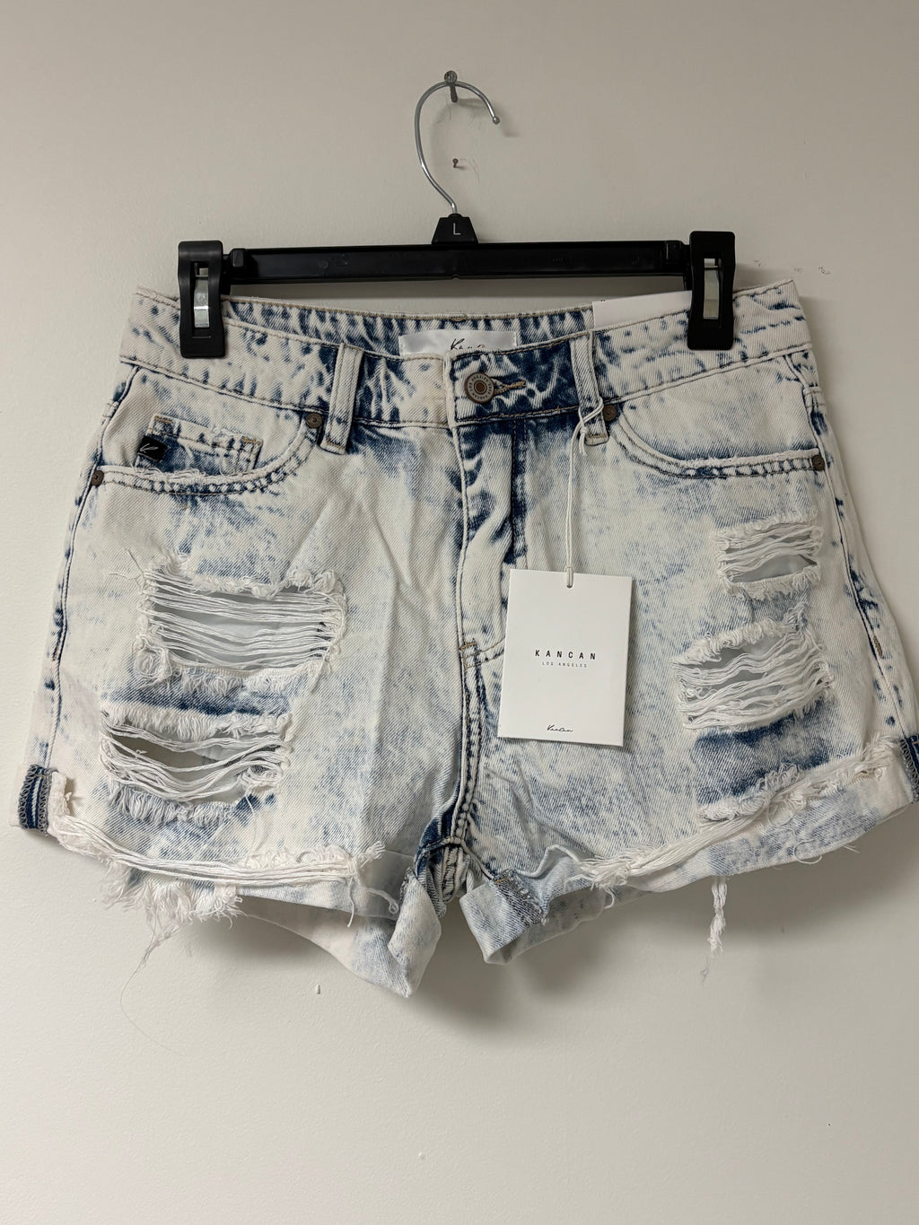 KanCan Whitewashed Shorts